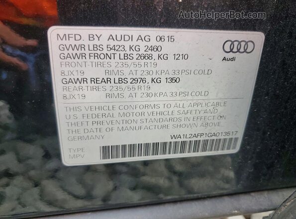 WA1L2AFP1GA013517 2016 AUDI Q5 Черный Вид наклейки с VIN-кодом