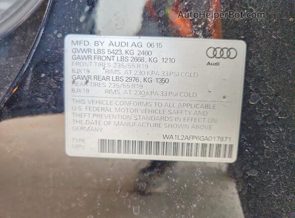 WA1L2AFP6GA017871 2016 AUDI Q5 Black Widok naklejki z numerem VIN