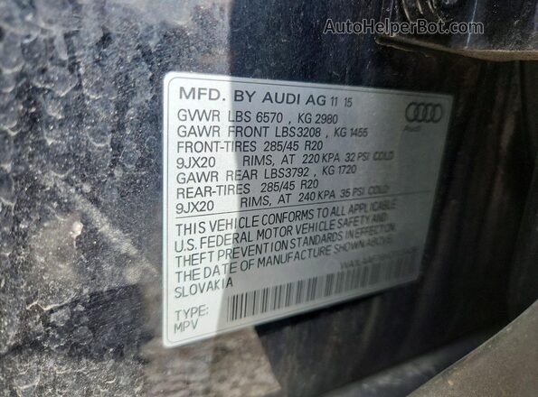 WA1LAAF78HD003408 2017 AUDI Q7 Black Widok komory silnika