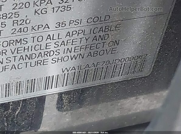 WA1LAAF79JD009062 2018 AUDI Q7 Black Вид підкапотного простору