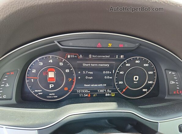 WA1LHAF70KD028371 2019 AUDI Q7 Белый Вид щитка приборов