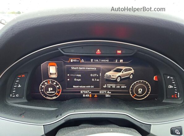 WA1LHAF74KD020421 2019 AUDI Q7 Серебряный Вид щитка приборов