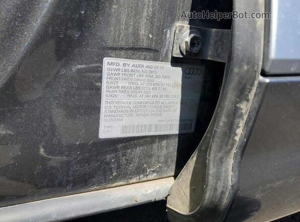 WA1LHAF75KD037146 2019 AUDI Q7 Угольный Вид наклейки с VIN-кодом