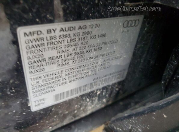 WA1LJAF79MD024276 2021 AUDI Q7 Black Widok komory silnika