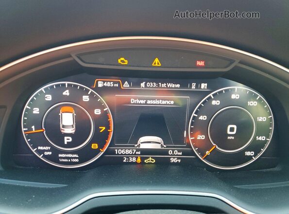 WA1VAAF78JD014794 2018 AUDI Q7 Белый Вид щитка приборов