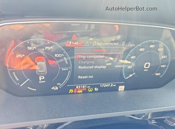 WA1VAAGE3KB006838 2019 AUDI E-TRON Charcoal Vista del cuadro de instrumentos