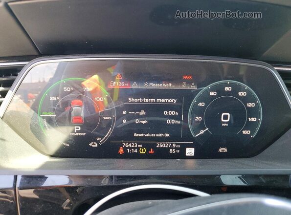 WA1VAAGE7KB024954 2019 AUDI E-TRON Silver Instrument cluster view