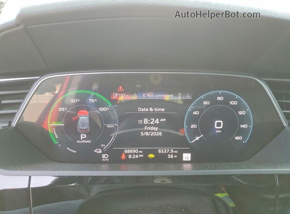 WA1VABGE8KB011412 2019 AUDI E-TRON Оранжевый Вид щитка приборов