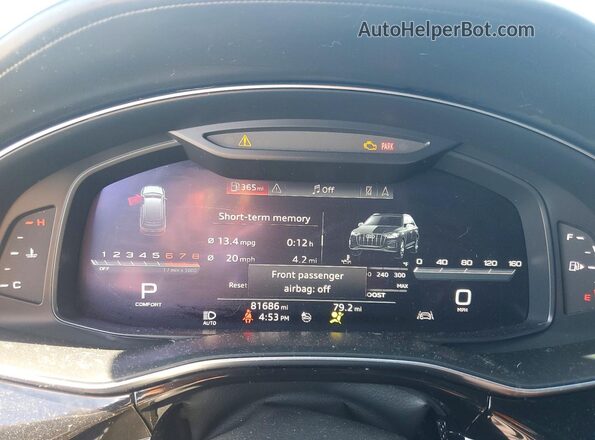WA1VWAF75LD012747 2020 AUDI SQ7 Black Widok zestawu wskaźników