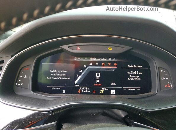 WA1VWAF76LD012871 2020 AUDI SQ7 Белый Вид щитка приборов
