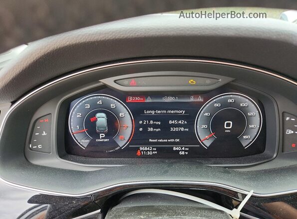 WA1VXAF7XLD006407 2020 AUDI Q7 Белый Вид щитка приборов