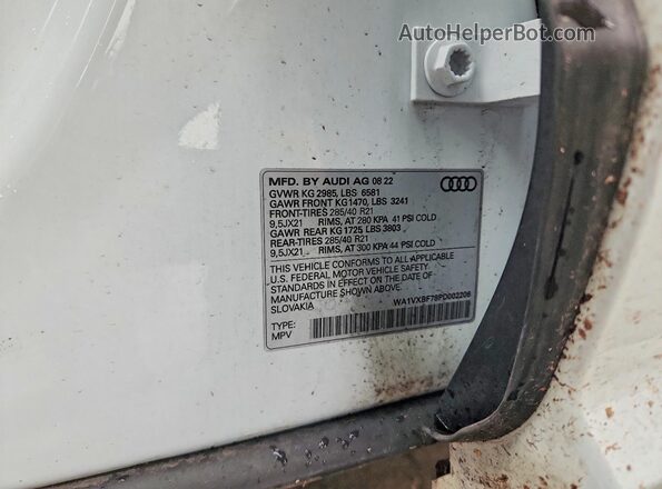 WA1VXBF78PD002206 2023 AUDI Q7 Белый Вид подкапотного пространства