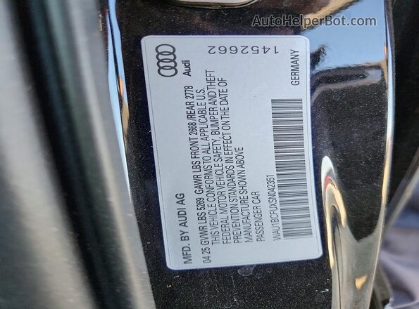 WAU1BCFUXSN042351 2025 AUDI A5 Black Вид наклейки з VIN-кодом