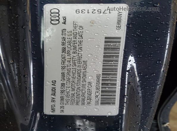 WAU3BCFU8SN048450 2025 AUDI A5 Blue Vista de la etiqueta del VIN