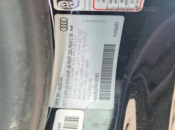WAU6ULFF5H1063903 2017 AUDI A3 Black Vista del compartimento del motor