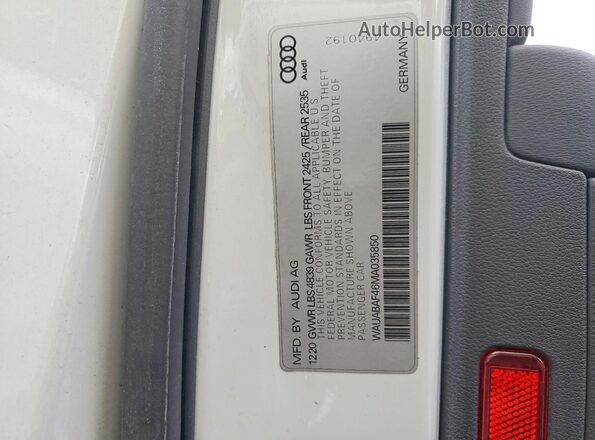 WAUABAF46MA035850 2021 AUDI A4 Белый Вид подкапотного пространства