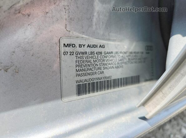 WAUAUDGYXNA105462 2022 AUDI OTHER Silver Widok komory silnika