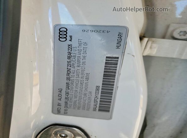 WAUAUGFF2H1033808 2017 AUDI OTHER Белый Вид подкапотного пространства
