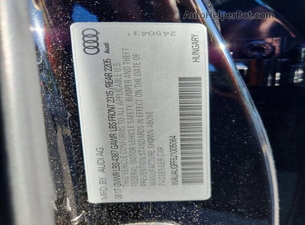 WAUAUGFF8J1005064 2018 AUDI A3 Черный Вид подкапотного пространства