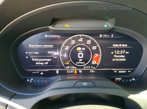 WAUB1GFF4KA085137 2019 AUDI S3 Gray Widok zestawu wskaźników