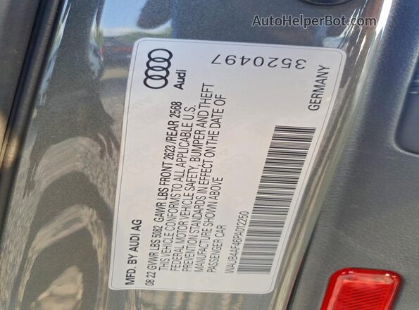 WAUB4AF46PA012250 2023 AUDI S4 Серый Вид подкапотного пространства