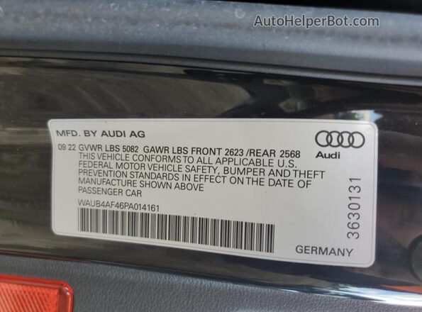 WAUB4AF46PA014161 2023 AUDI S4 Black Вид підкапотного простору