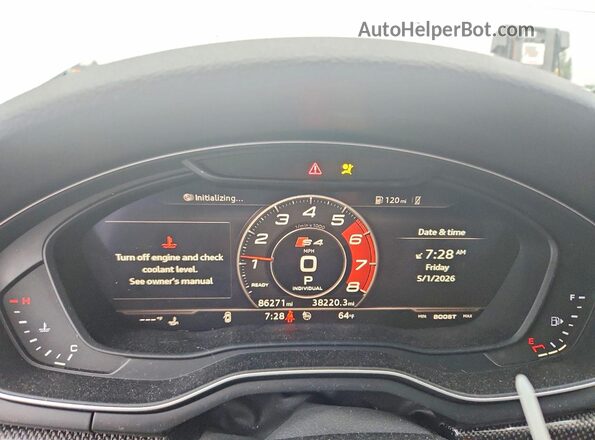 WAUB4AF49JA141381 2018 AUDI S4 White Widok zestawu wskaźników