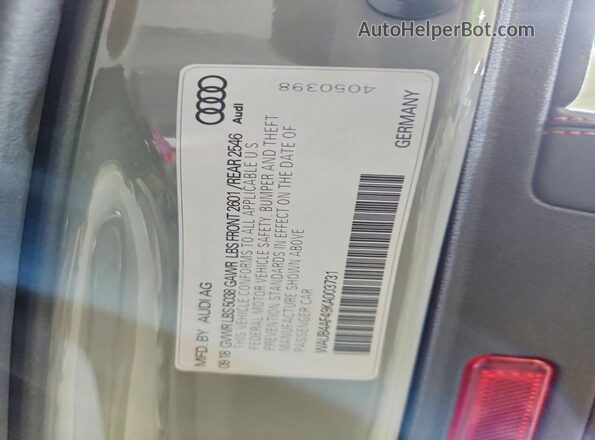 WAUB4AF49KA003731 2019 AUDI S4 Gray Widok komory silnika