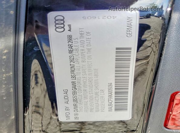WAUB4CF56KA005084 2019 AUDI S5 Черный Вид подкапотного пространства