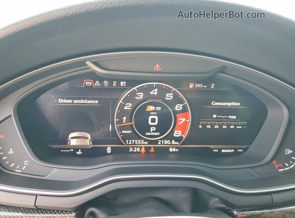 WAUB4CF59KA081155 2019 AUDI S5 Gray Вид щитка приладів