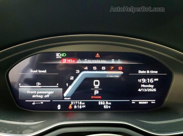 WAUB4DF55PA060476 2023 AUDI S5 White Vista del cuadro de instrumentos