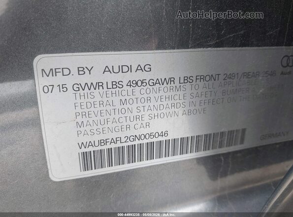 WAUBFAFL2GN005046 2016 AUDI OTHER Blue Widok komory silnika