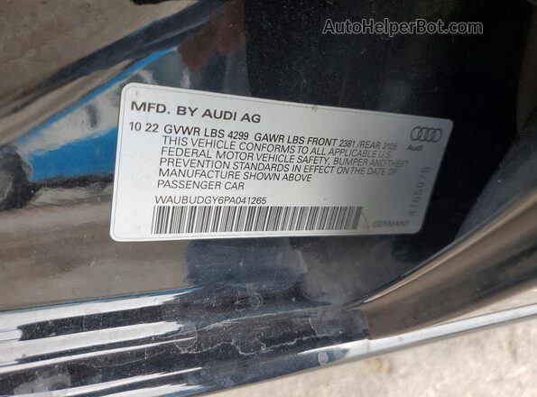 WAUBUDGY6PA041265 2023 AUDI A3 Черный Вид наклейки с VIN-кодом