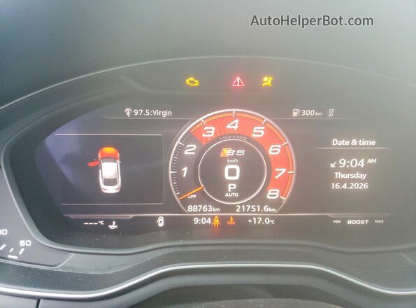 WAUC4CF51KA048476 2019 AUDI S5 White Սարքավորումների վահանակի տեսք