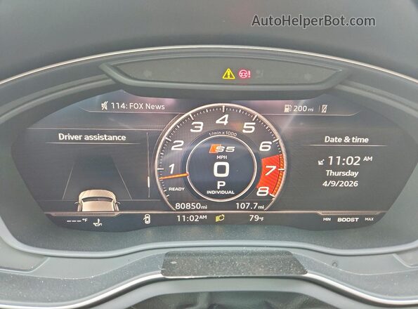 WAUC4CF55KA080573 2019 AUDI S5 Black Instrument cluster view