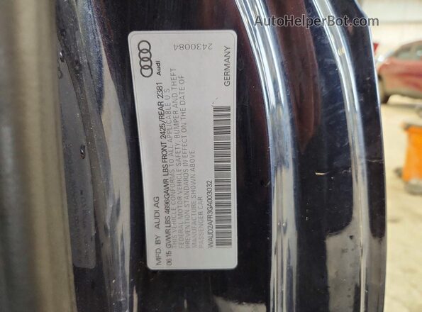 WAUD2AFR3GA003032 2016 AUDI A5 Black ძრავის განყოფილების ხედი