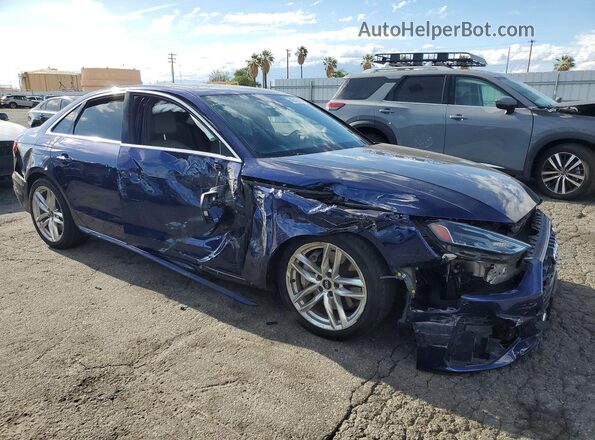 WAUDAAF46MA024637 2021 AUDI A4 Синий Передняя правая четверть