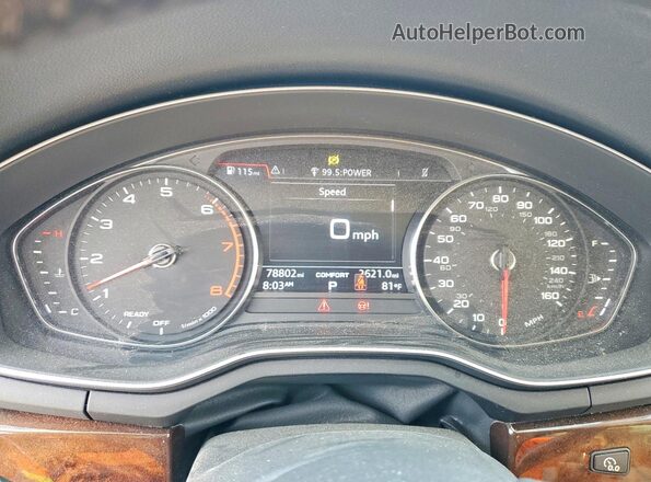 WAUDNAF45JN010043 2018 AUDI A4 Blue Widok zestawu wskaźników