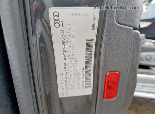 WAUDNAF49JA059446 2018 AUDI A4 Серый Вид подкапотного пространства