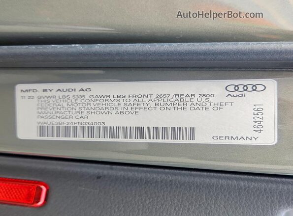 WAUE3BF24PN034003 2023 AUDI A6 Серый Вид подкапотного пространства