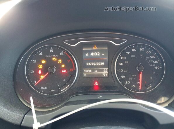 WAUE8GFF8G1036748 2016 AUDI A3 Серебряный Вид щитка приборов