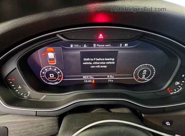 WAUENAF40KA052763 2019 AUDI A4 Gray Вид щитка приладів