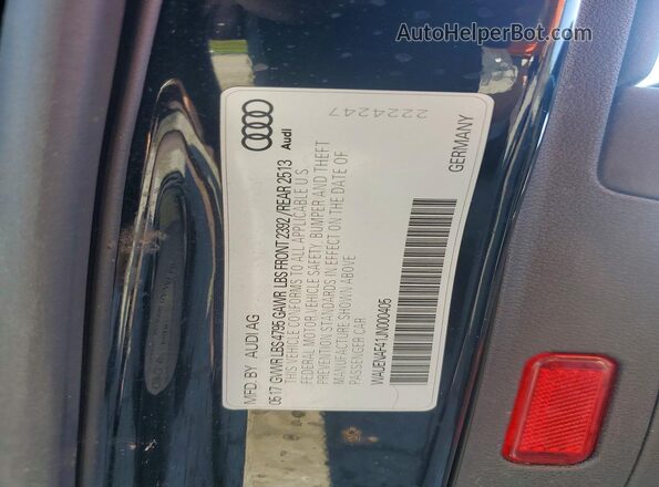 WAUENAF41JN000405 2018 AUDI A4 Black Widok komory silnika