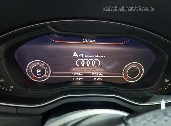 WAUENAF41JN007371 2018 AUDI A4 Черный Вид щитка приборов