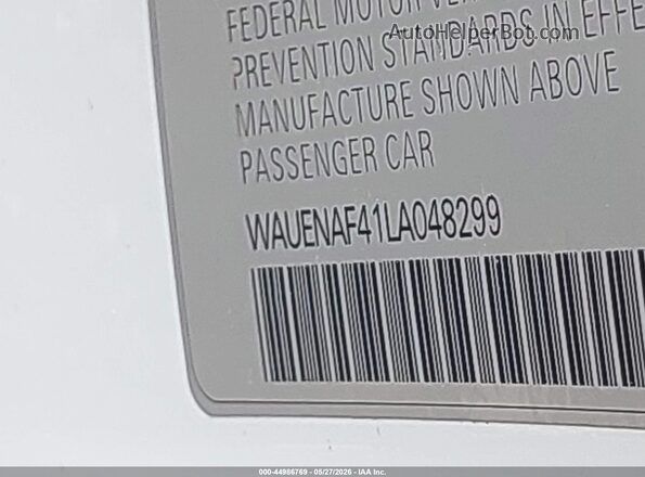 WAUENAF41LA048299 2020 AUDI OTHER White Շարժիչի բաժամունքի տեսք