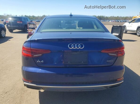 WAUENAF45KA106798 2019 AUDI A4 Blue Вид ззаду