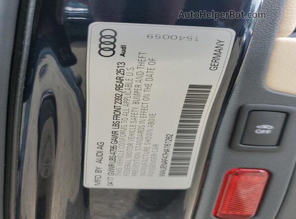 WAUENAF47HA161262 2017 AUDI A4 Синий Вид подкапотного пространства