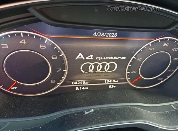 WAUENAF47HN037355 2017 AUDI A4 Gray Вид щитка приладів