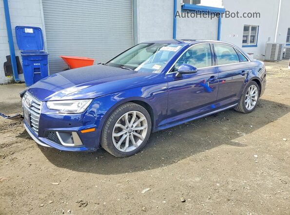 WAUENAF49KA008146 2019 AUDI A4 Blue წინა მარცხენა ხედი სამი მეოთხედიდან
