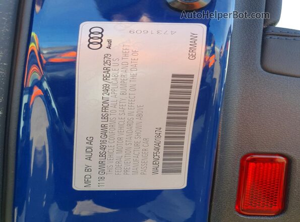 WAUENCF54KA018474 2019 AUDI A5 Синий Вид подкапотного пространства